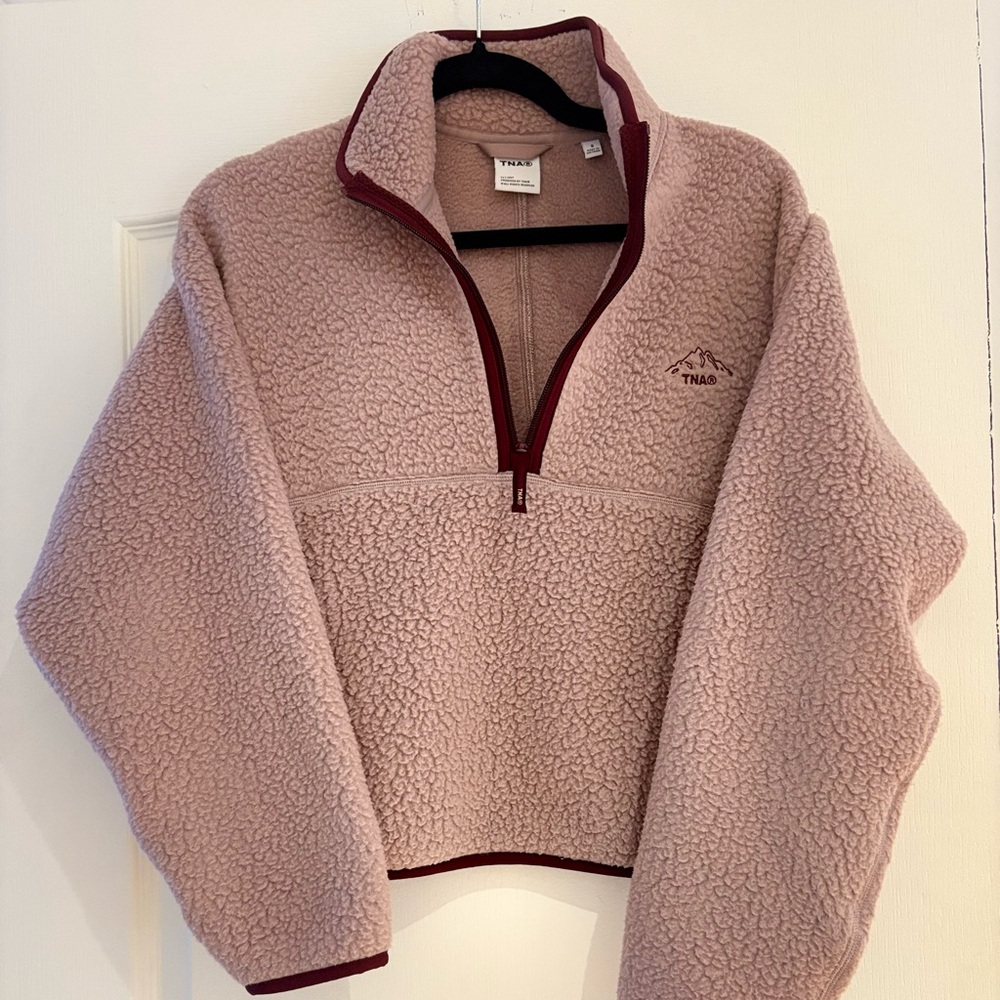 Aritzia TNA Women's Mauve Pink Teddy Jacket